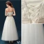 Klassieke Strapless Applique Kant Bloemen Enkellange Ivoor Trouwjurk