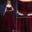 Elegant Balklänning 2016 Av Axeln Backless Vinröda Formell Klänning Med Paljetter Strass