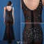 Robe De Soirée Transparentes Sexy 2016 Sirène Profonde Applique Col V Dentelle Cristal Robe De Soirée En Tulle Noir