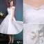 Beautiful Short Wedding Dresses 2016 Off The Shoulder White Lace Wedding Dress With Flower Sash