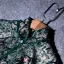 Vintage High Neck Evening Dress Beadding Sequins With Lace Backless Dark Green Tulle Long Dress