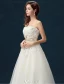 Klassieke Strapless Applique Kant Bloemen Enkellange Ivoor Trouwjurk