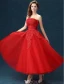 Klassieke Strapless Applique Kant Bloemen Enkellange Ivoor Trouwjurk
