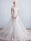 Elegant Havfrue Brudekjoler 2016 Av Skulderen Applikerte Blonder Paljetter Lang Brudekjole Med Korte Ermer