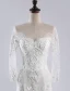 Luxury Mermaid Wedding Dresses 2016 Scoop Neck Applique Heart Shaped Lace Wedding Dress With Long Tailing