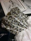 Advanced Handmade Corset Cocktail Dress Beading Crystal White Organza Little Party Dress