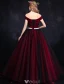 Elegant Balklänning 2016 Av Axeln Backless Vinröda Formell Klänning Med Paljetter Strass