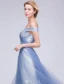 Elegant Evening Dresses 2016 A-line Off The Shoulder Backless Sky Blue Long Dress