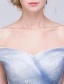 Elegant Evening Dresses 2016 A-line Off The Shoulder Backless Sky Blue Long Dress
