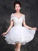 Charming Lace Wedding Dress 2016 Short Bridal Gown Off The Shoulder