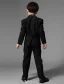 Children's Black Suits With Red Tie, Boys Wedding Suits 5 Sets