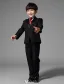 Children's Black Suits With Red Tie, Boys Wedding Suits 5 Sets