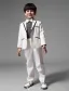 Childrens White Suits, Boys Wedding Suits 4 Sets