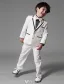 Childrens White Suits, Boys Wedding Suits 4 Sets