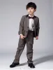 Childrens Brown Suits, Boys Wedding Suits 4 Sets