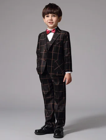 Boys Suits With Red Bow Tie Children S Suits 4 Sets