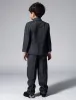 Boys Gray Suits With Red Tie Children‘s Suits 4 Sets
