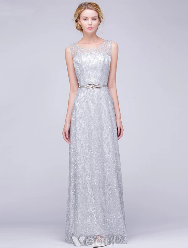 Robe De Soirée Paillettes 2016 Ramasser Dentelle Paillettes Robe Dos Nu Argenté Décolleté Avec Des Feuilles De Métal Ceinture