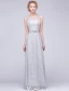 Robe De Soirée Paillettes 2016 Ramasser Dentelle Paillettes Robe Dos Nu Argenté Décolleté Avec Des Feuilles De Métal Ceinture