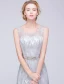 Robe De Soirée Paillettes 2016 Ramasser Dentelle Paillettes Robe Dos Nu Argenté Décolleté Avec Des Feuilles De Métal Ceinture