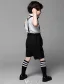 Boys White Shirt With Black Pants Childrens Suits 4 Sets