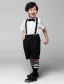 Boys White Shirt With Black Pants Childrens Suits 4 Sets