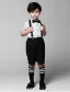 Boys White Shirt With Black Pants Childrens Suits 4 Sets