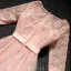 Vakker Rosa Festkjoler Kort Blondekjole Med Bowknot Sash