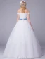 Elegant Wedding Dresses 2016 Off The Shoulder Applique Lace Ball Gown Wedding Dress With Blue Sash