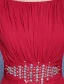 Robe De Soirée Bordeaux Élégant 2016 Carrés Rhines Décolleté De Perles En Mousseline À Volants Robe Longue