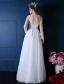Beautiful Wedding Dress 2016 A-line Applique Lace White Organza Wedding Dress