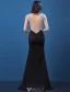 Sexy Selskapskjoler 2016 Havfrue Dyp V-hals Beading Rhinestone Todelte Sort Kjole