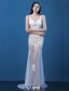 Sexy Lace Evening Dresses 2016 Mermaid Deep V-neck Applique Lace Tulle Backless Evening Dress