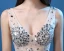 Sparkly Sexy Evening Dresses 2016 Mermaid Deep V-neck Sleeveless Beading Crystal Rhinestones Dress
