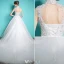 Elegant Pincess Wedding Dresses 2016 A-line High Neck Beading Sequins Applique Lace Bridal Gown With Long Tailing
