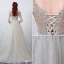 Glamorous Evening Dresses 2016 A-line Square Neckline Beading Lace Grey Tulle Backless Evening Dress