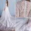 Robes De Mariage De Plage Élégantes 2016 Une Ligne De Dentelle Col Haut Robe De Mariée Avec Le Train Amovible