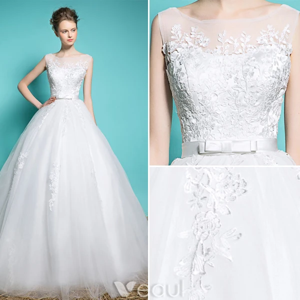 Spring Wedding Dresses 2016 Beautiful Square Neck Applique Lace Backless Ball Gown Bridal Dress