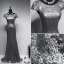 Sparkly Selskapskjoler 2016 Havfrue Scoop Hals Cap Sleeves Sølv Paljett Ryggløse Aftenkjole