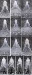8 Styles Wedding Veils 2016 Beautiful Applique Lace 3 M Train 3 M Tailing Long Bridal Veil
