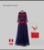 Beautiful Prom Dress 2016 A-line Scoop Neck Applique Red Lace Flower Royal Blue Tulle Long Dress