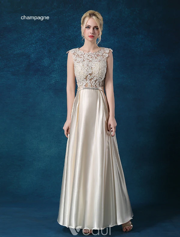 Elegant Sleeveless Evening Dresses 2016 A-line Scoop Neck Applique Lace Ruffle Satin Bow Elegant Sleeveless Evening Dresses 2016 A-line Scoop Neck Applique Lace Ruffle Satin Bow
