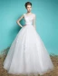 Spring Wedding Dresses 2016 Beautiful Square Neck Applique Lace Backless Ball Gown Bridal Dress
