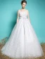 Sweetheart Wedding Dresses 2016 Applique Flowers Beading Ruffle Glitter Lace Ball Gown Wedding Dress With Sash