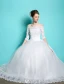 Elegante Brautkleider 2016 Ballkleid Weg Von Der Schulter-spitze Rückenfrei Brautkleid