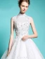 Elegant Pincess Wedding Dresses 2016 A-line High Neck Beading Sequins Applique Lace Bridal Gown With Long Tailing