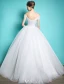 Princess Suknie Ślubne 2016 Suknia Balowa Rękawy Serek Wzburzyć Tiulu Backless Sukni Ślubnej