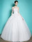 Schöne Brautkleider 2016 Ballkleid Spitze Und Blumen Sicken Strass Rückenfrei Brautkleid