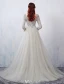 Glamorous Evening Dresses 2016 A-line Square Neckline Beading Lace Grey Tulle Backless Evening Dress
