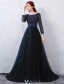 Glamorous Evening Dresses 2016 A-line Square Neckline Beading Lace Grey Tulle Backless Evening Dress